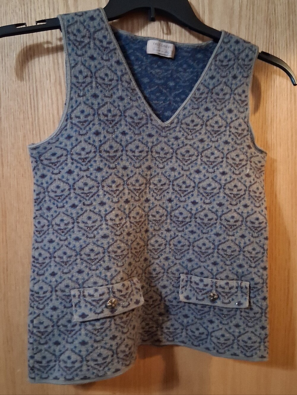 Falconeri sleeveless vest,  100% Extra Fine Merino Wool , made in Italy, Large